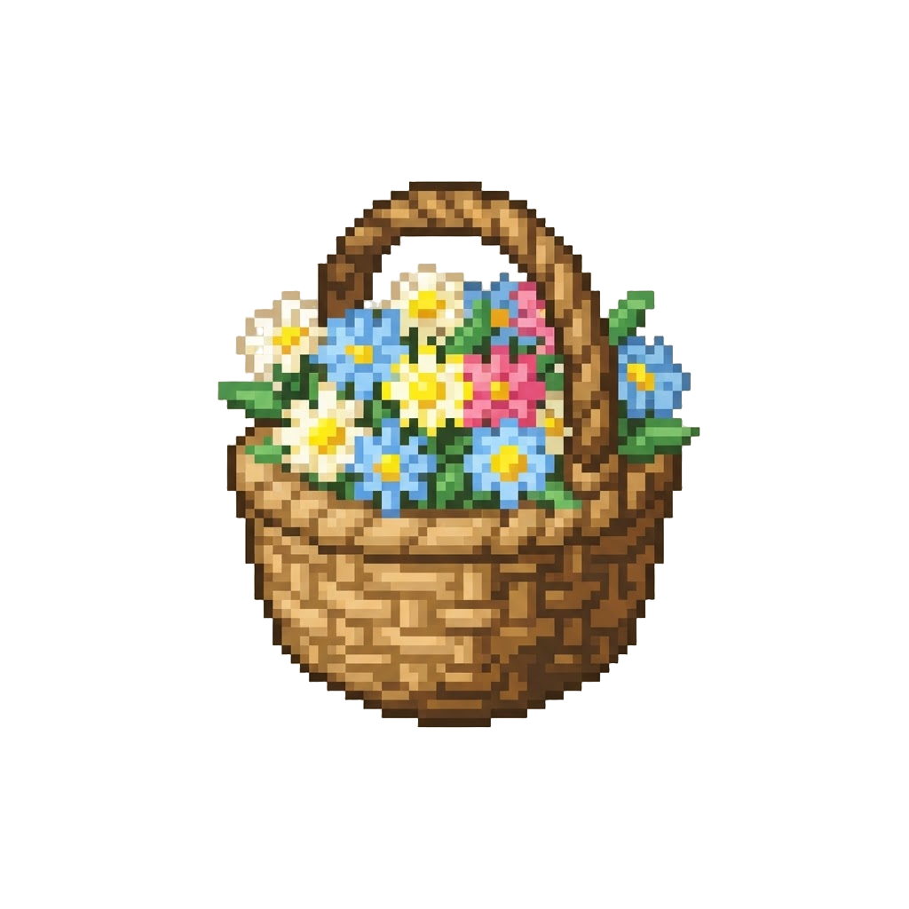 A Basket of Colorful Daisies