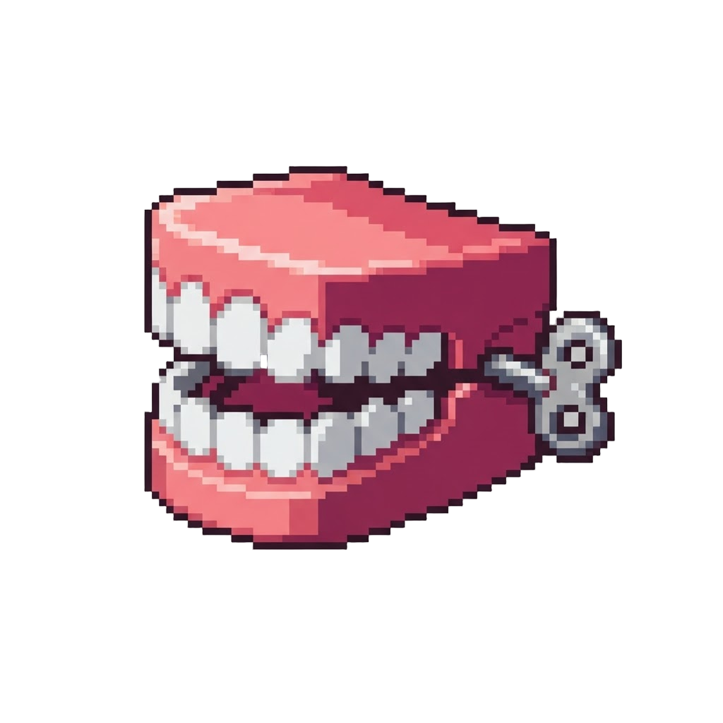 A Chattering Wind-up Teeth Toy