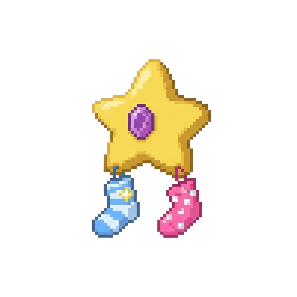 Silly Giant Star-shaped Headpiece with Mismatched Sparkling Socks
