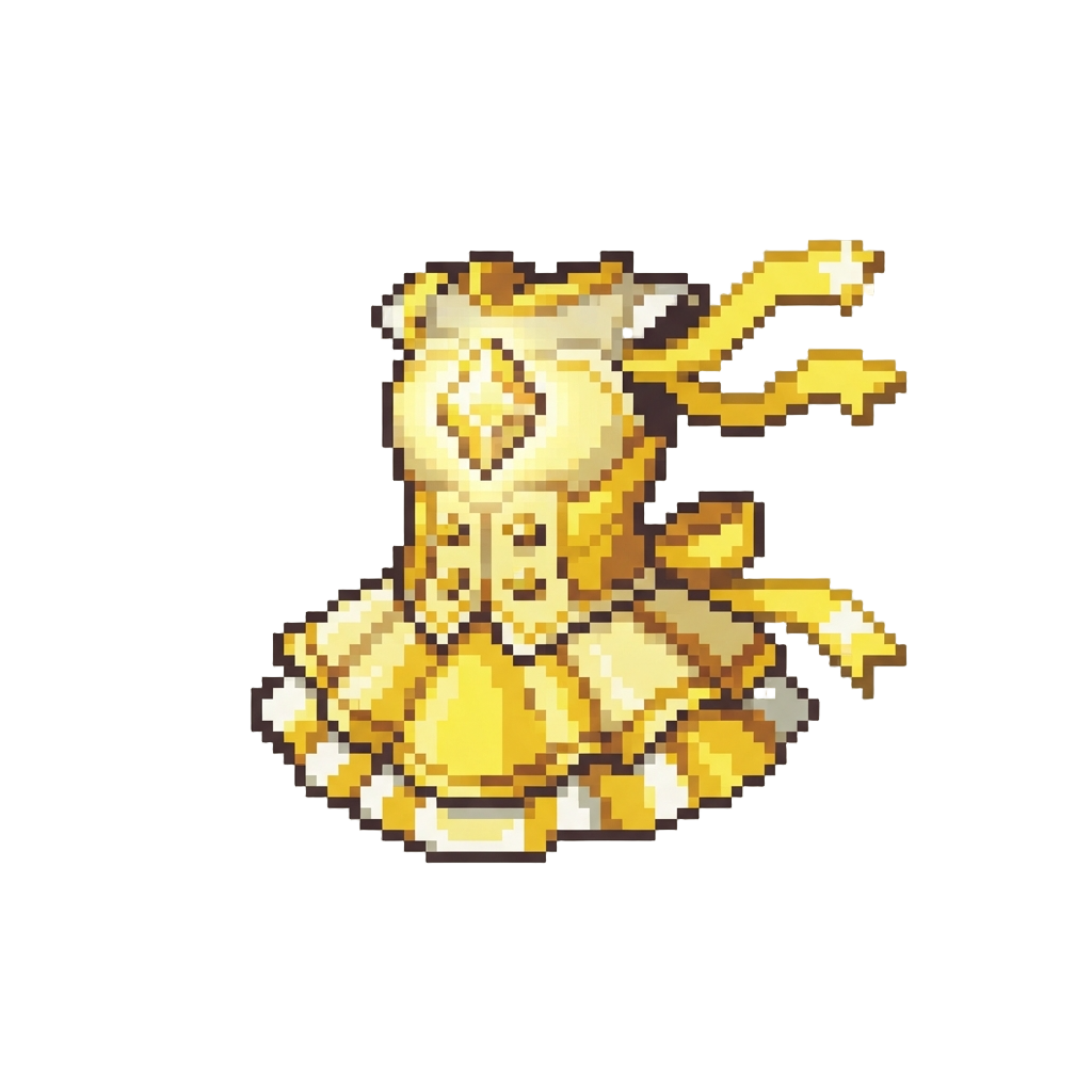 Luminous Yellow-diamond Stage Outfit with Floating Star Ribbons