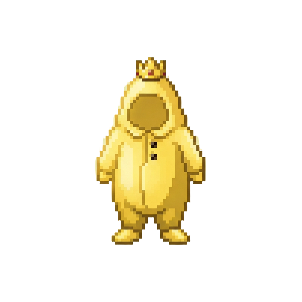 Oversized Glowing Yellow Banana Pajama Onesie with a Tiny Toy Crown