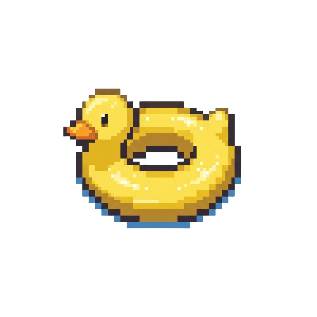 Glittery Rubber-duck Floating Ring Worn Around the Waist