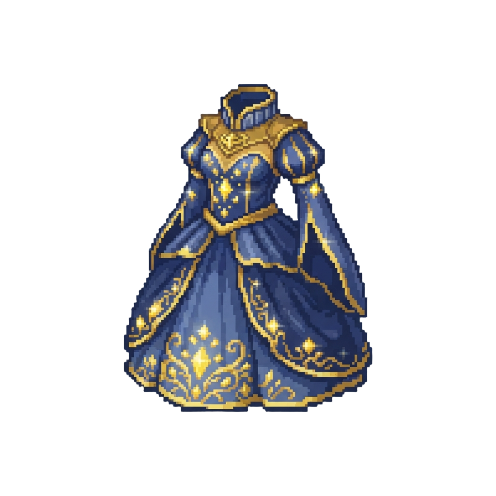 Royal Solar Battle Dress Woven with Sparkling Yellow Starlight Crystals