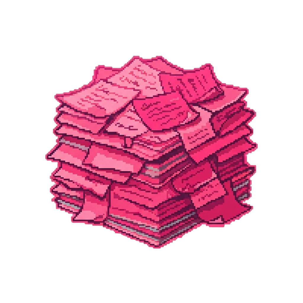 A Giant Pile of Neon Pink Sticky-note Reminders