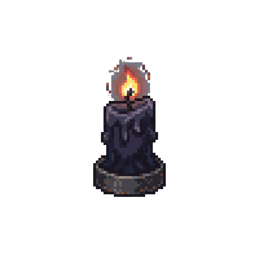 A Flickering Cursed Shadow Candle