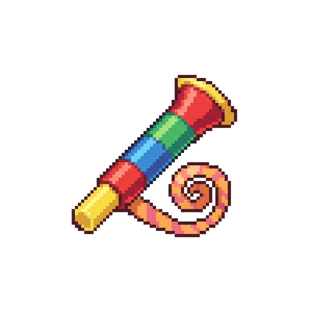 A Brightly Colored Plastic Party Horn