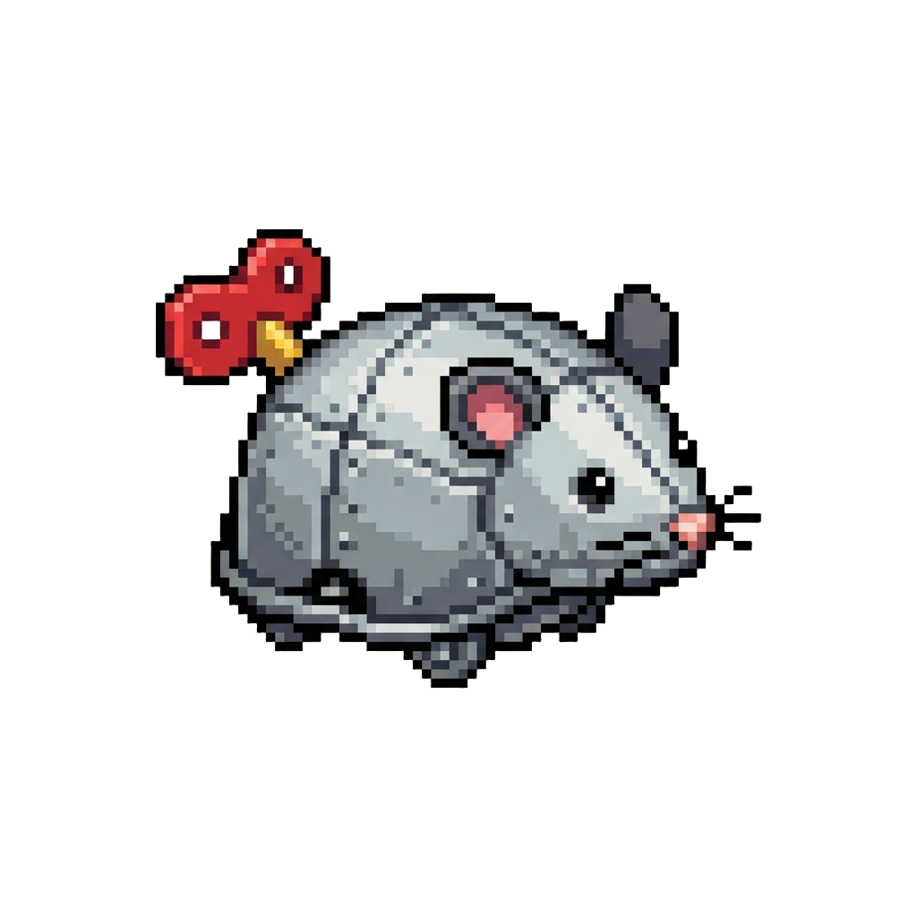 A Spinning Wind-up Tin Mouse