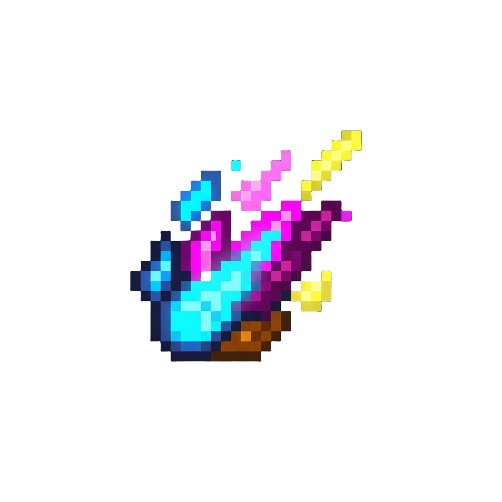 A Spray of Glowing Neon Energy Embers