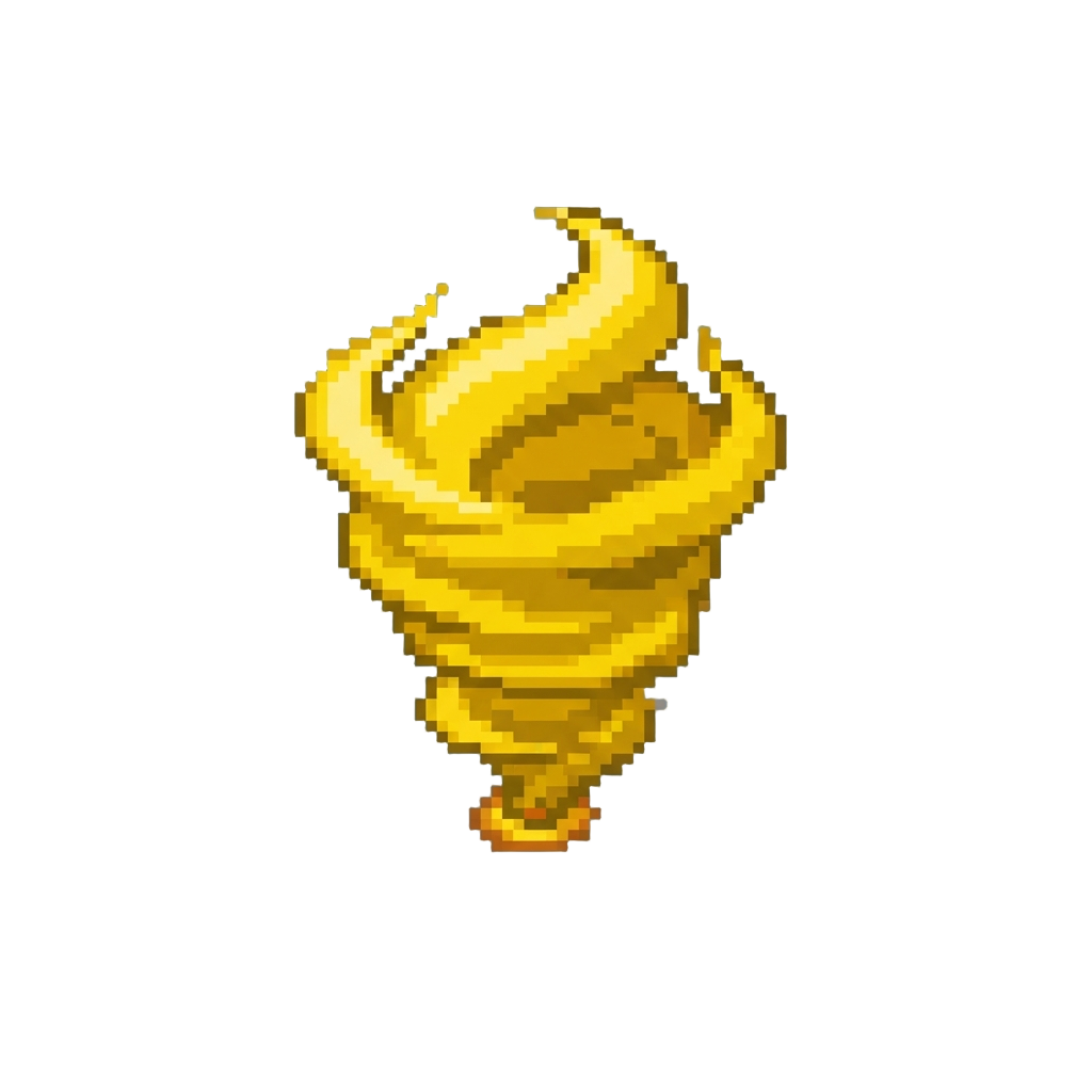 A Swirling Vortex of Golden Spectral Flames