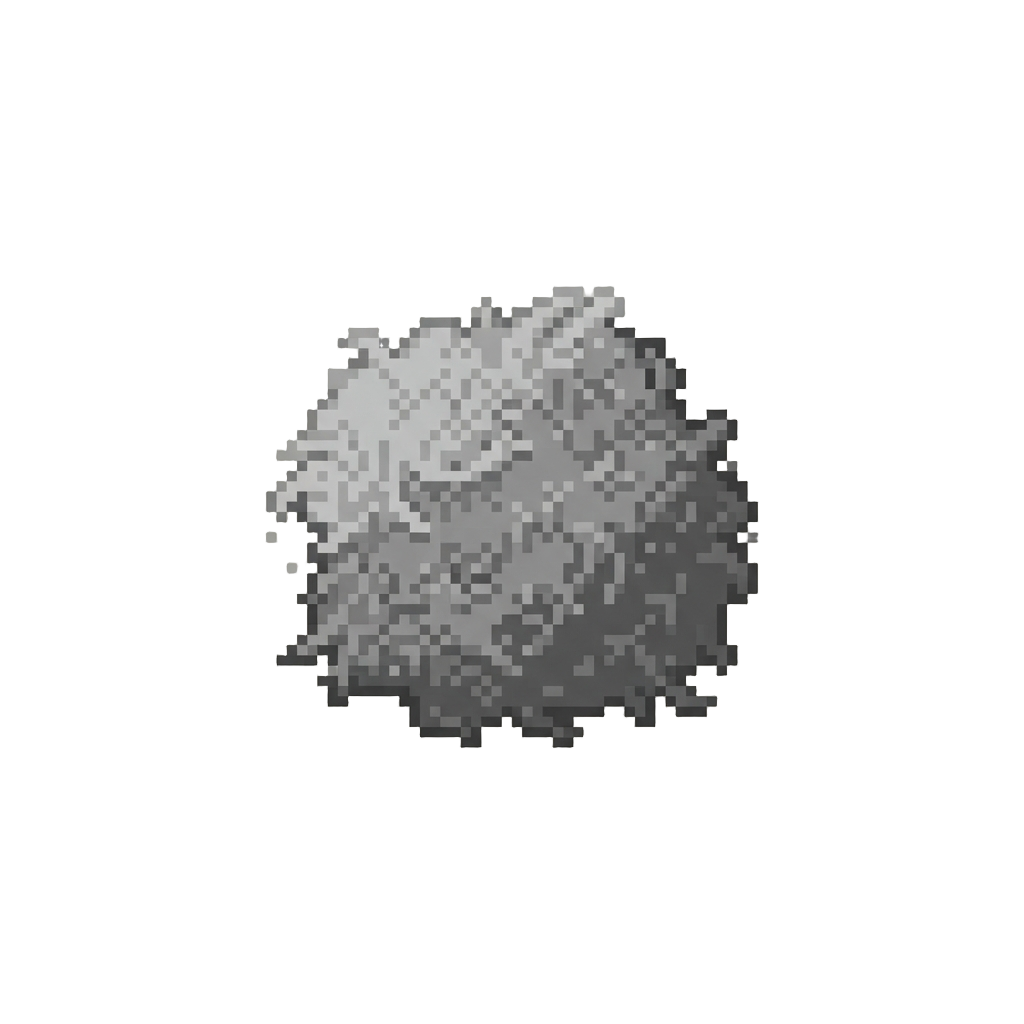 A Clump of Gray Fuzzy Lint Flakes