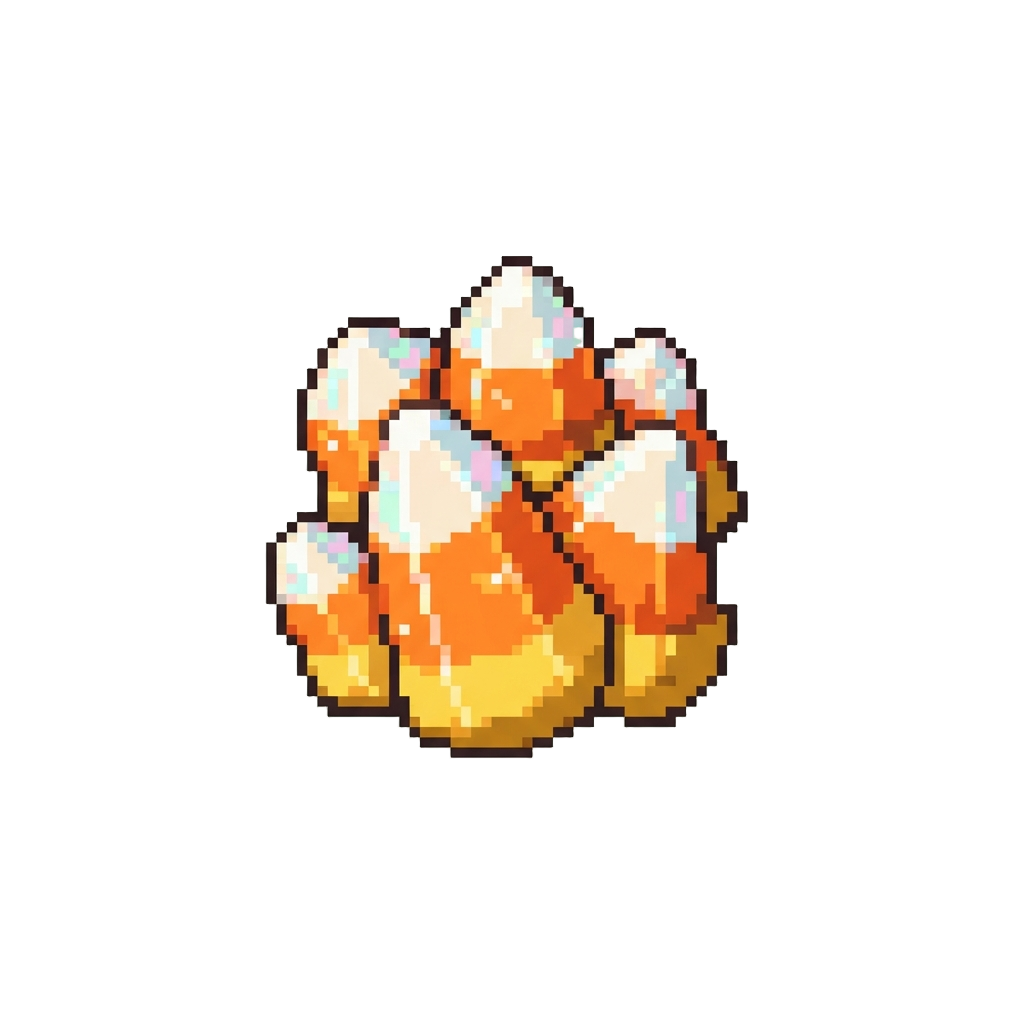 A Cluster of Tiny Iridescent Candy Corn Crystals