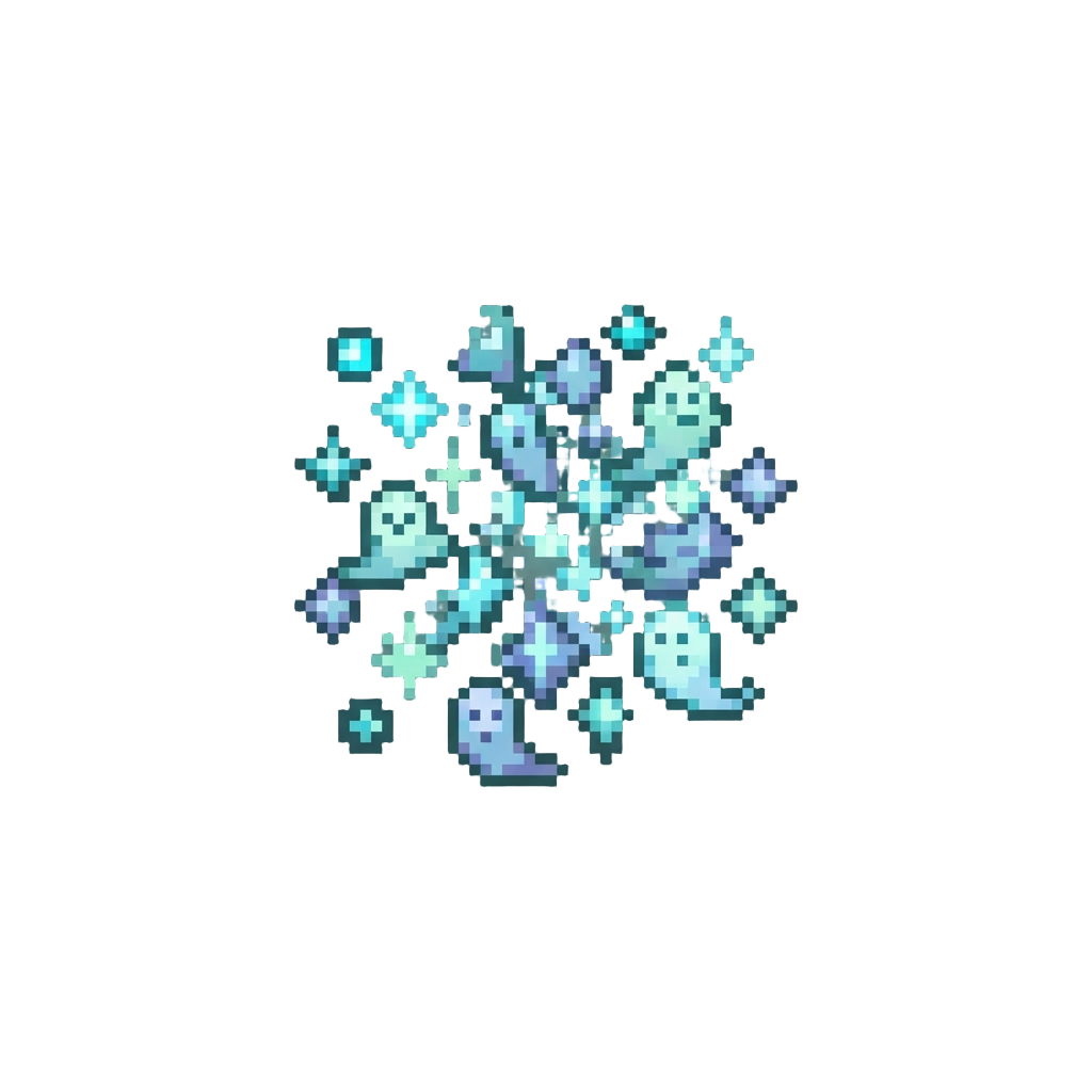 A Burst of Miniature Glowing Ghost Glitter