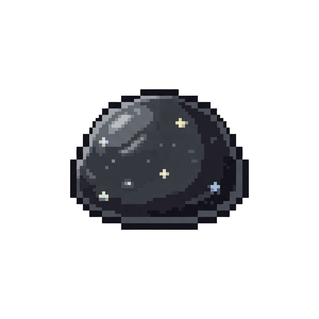 Soft Velvety Black Slime with Tiny Stars