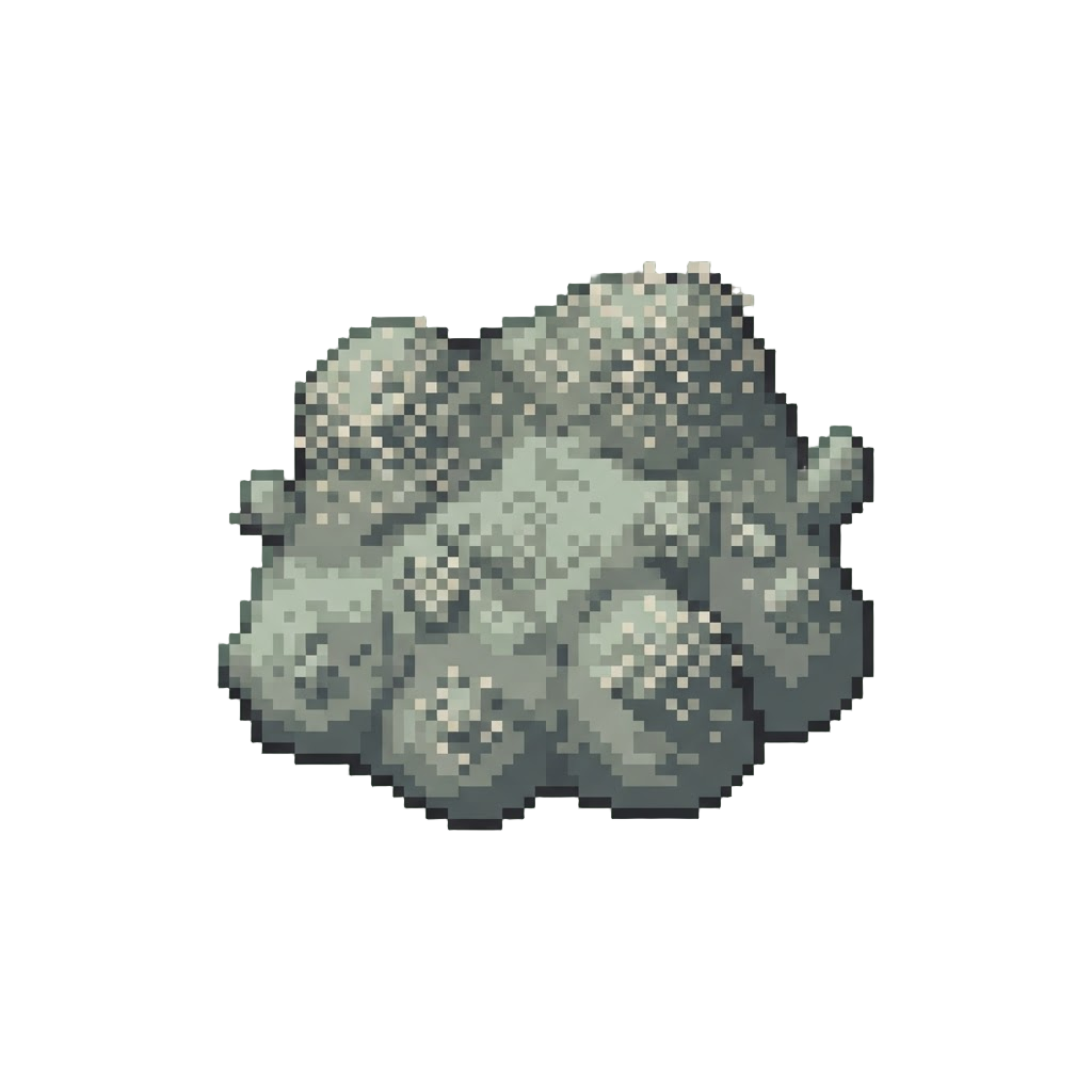 Clumpy Gray Mold and Fungus Spores