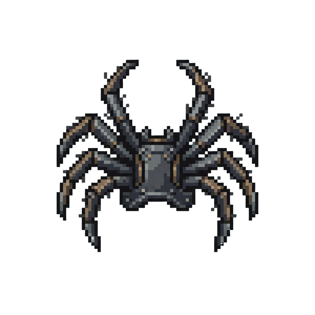 Eight Hairy Metallic Spider Legs Sprouting From the Back