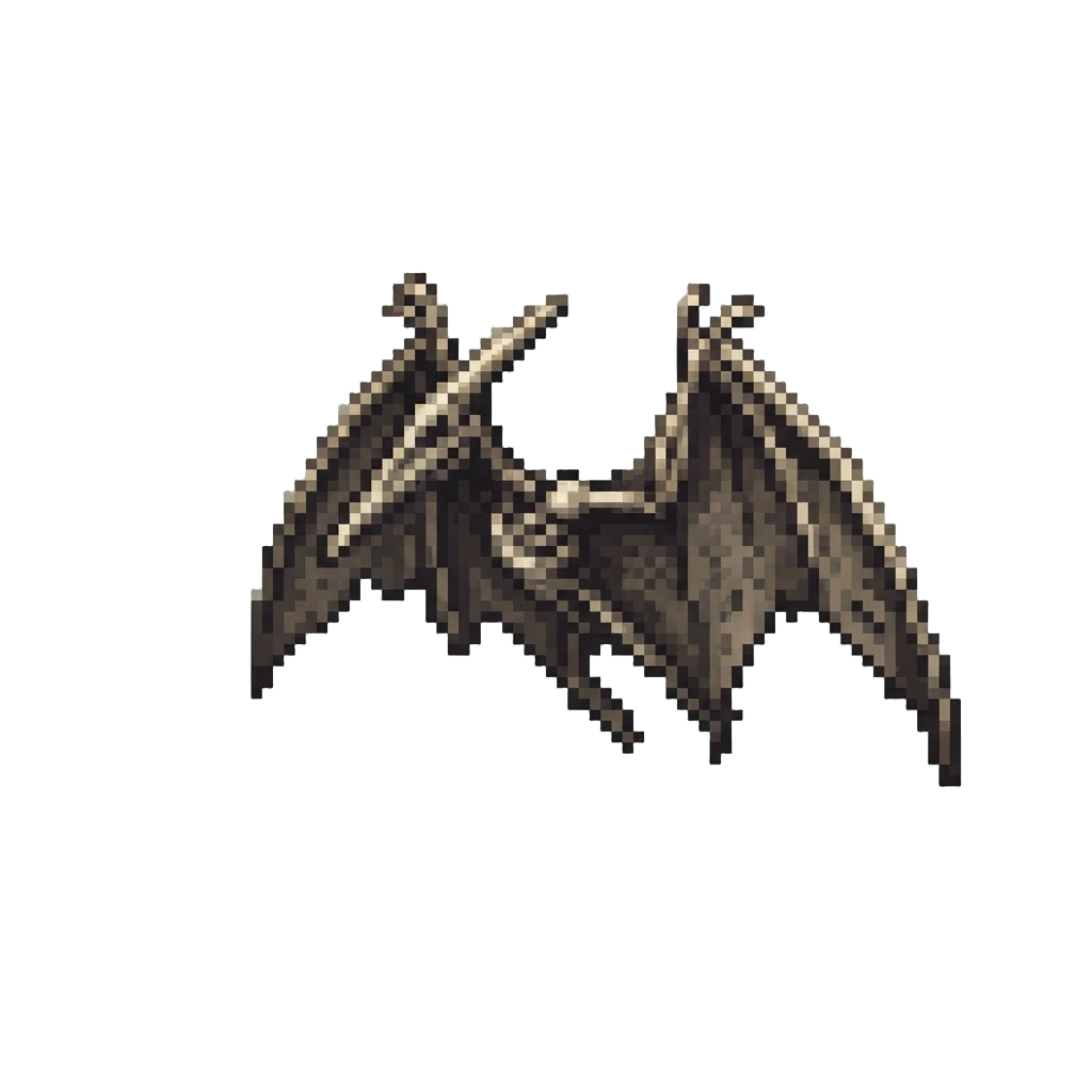 Massive Pterodactyl Skeletal Wings with Leathery Webbing