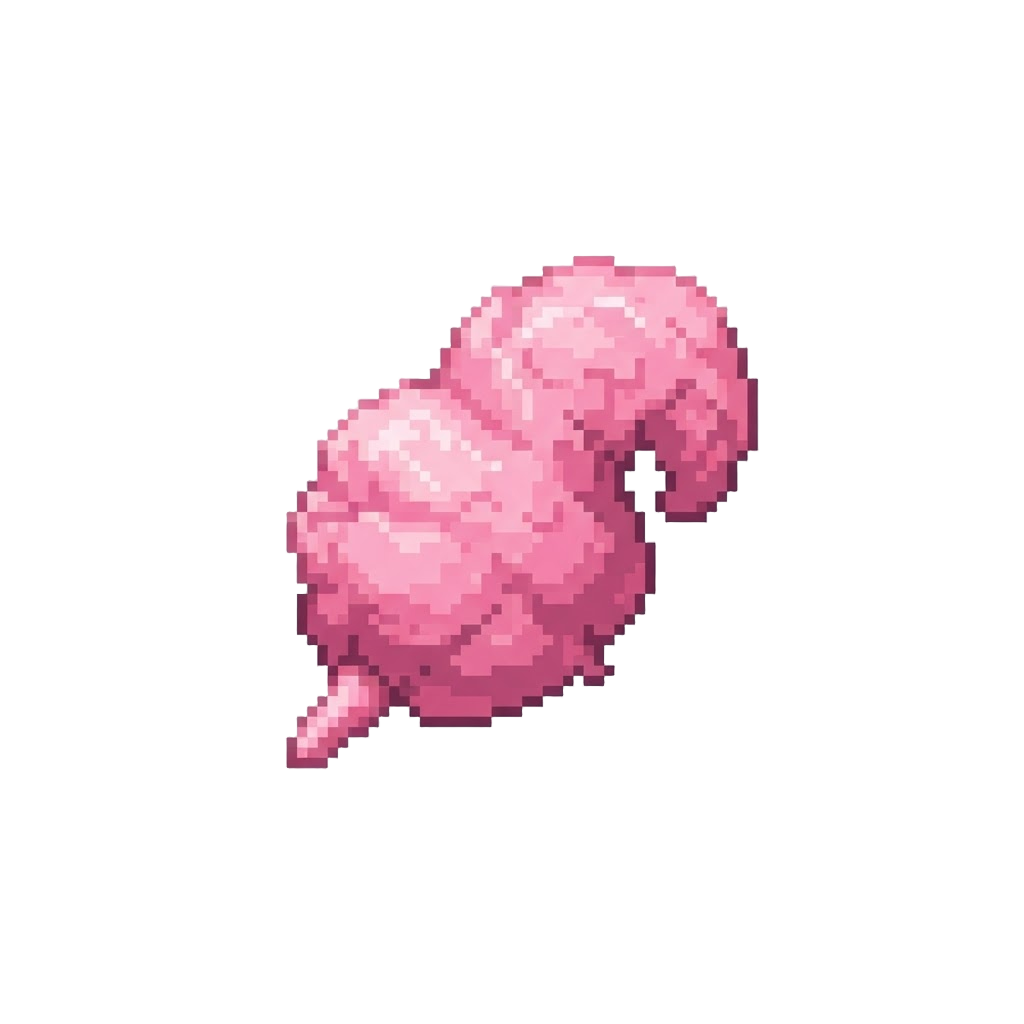 A Fluffy Pink Tail Made of Candy Cotton