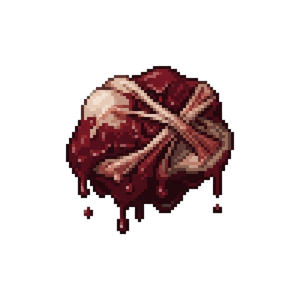 Dripping Dark Crimson Slime and Exposed Sinews