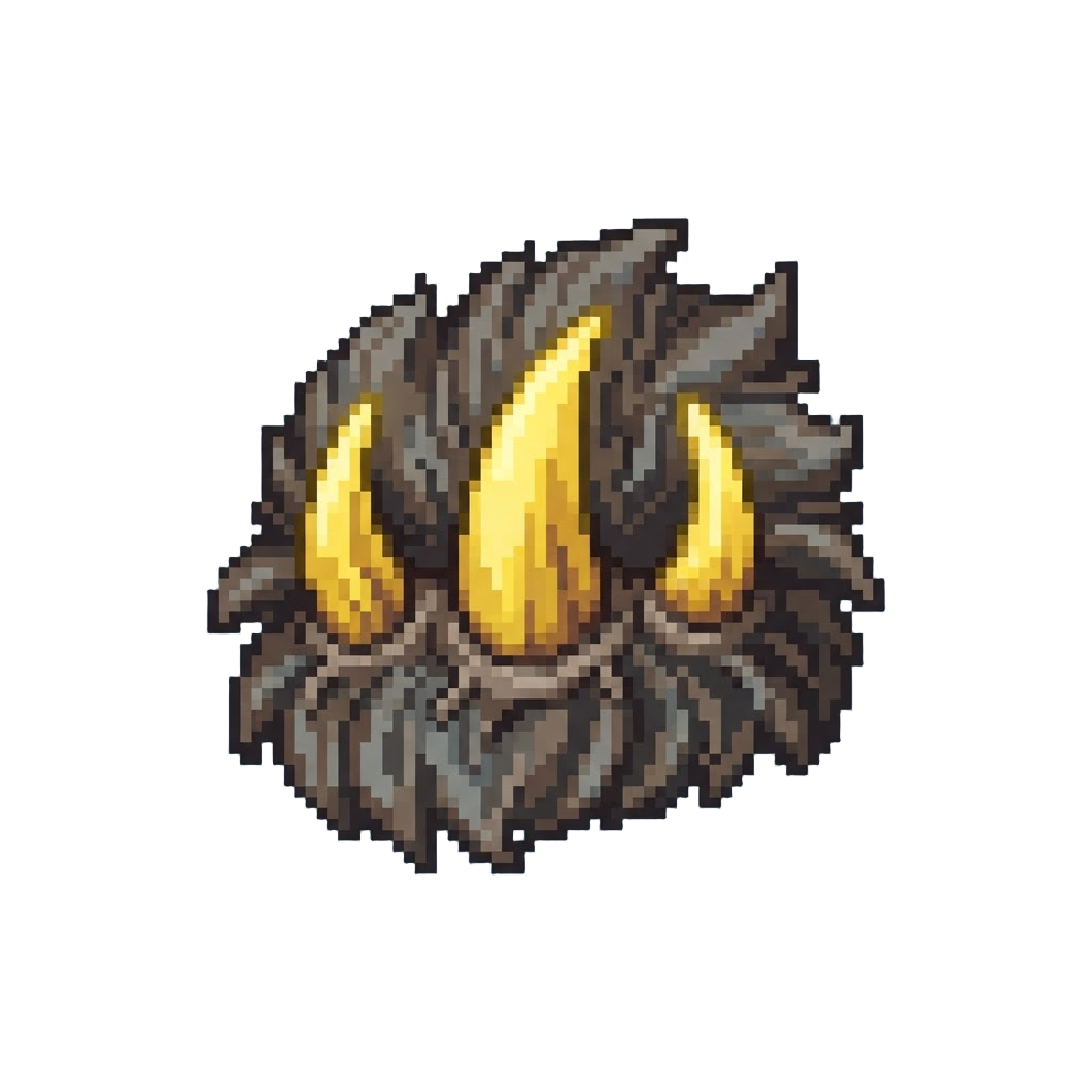 Glowing Yellow Werewolf Fangs and Thick Fur Patches