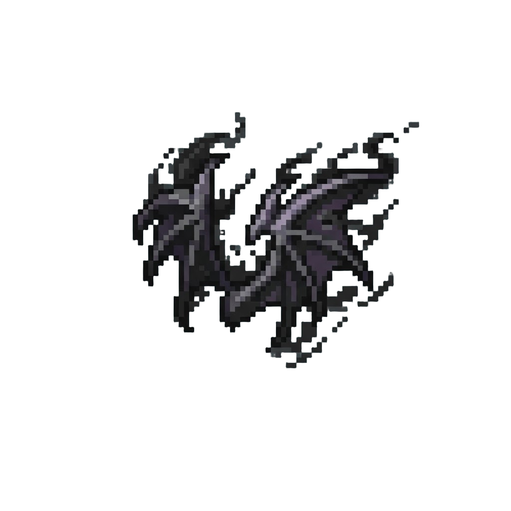 Dark Shadow-energy Wings Emitting Black Smoke
