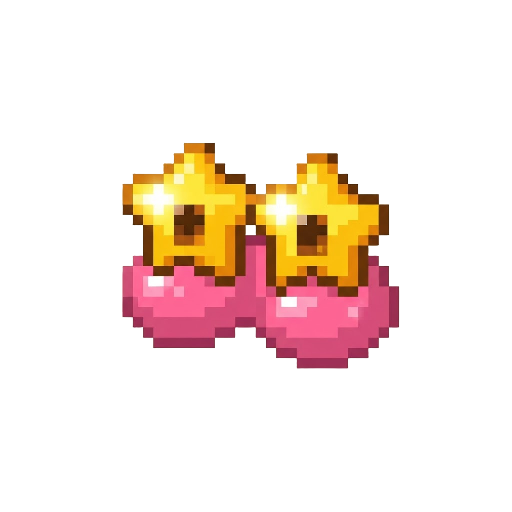 Glittery Star Eyes with Shiny Pink Cheeks