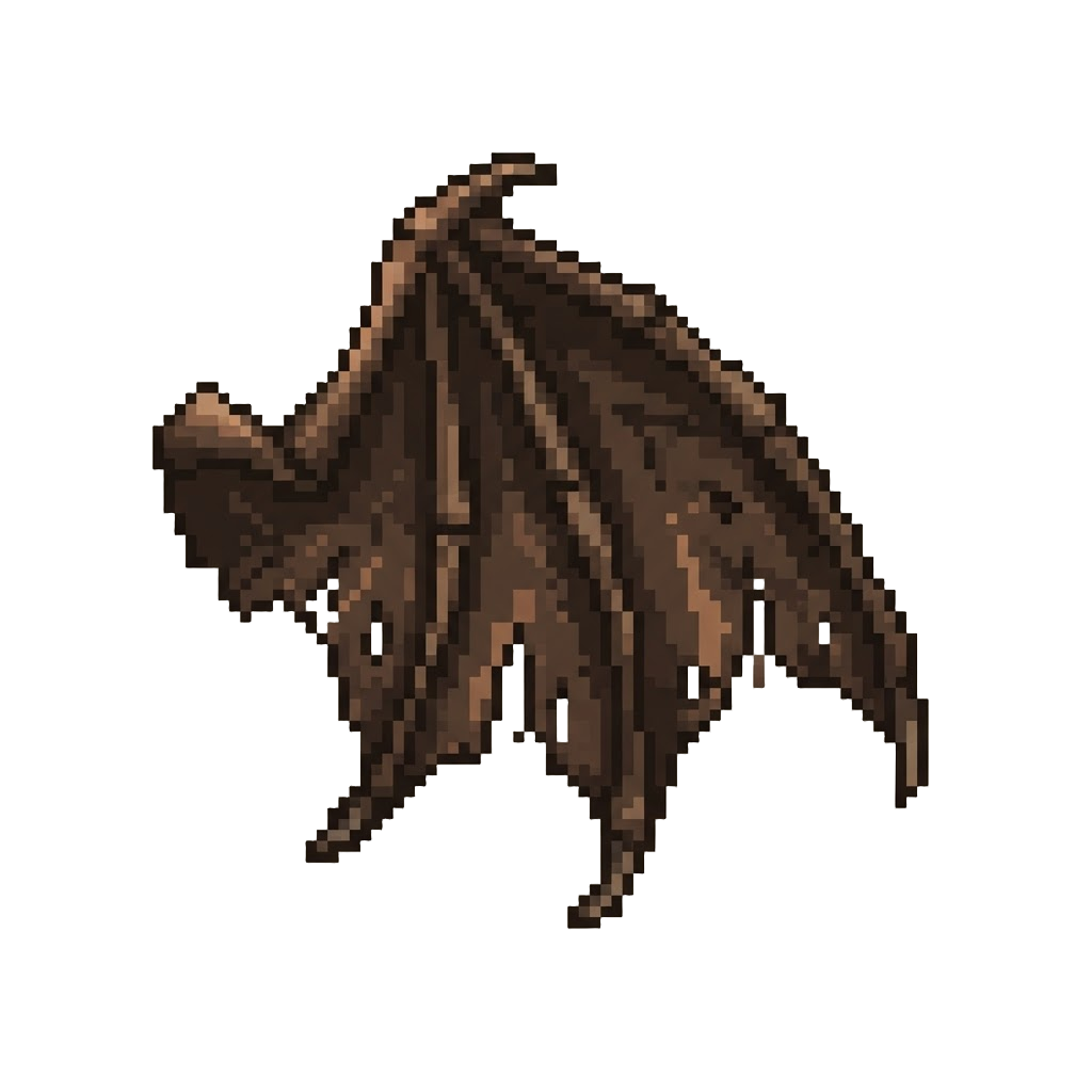 Massive Ragged Leather Bat Wings