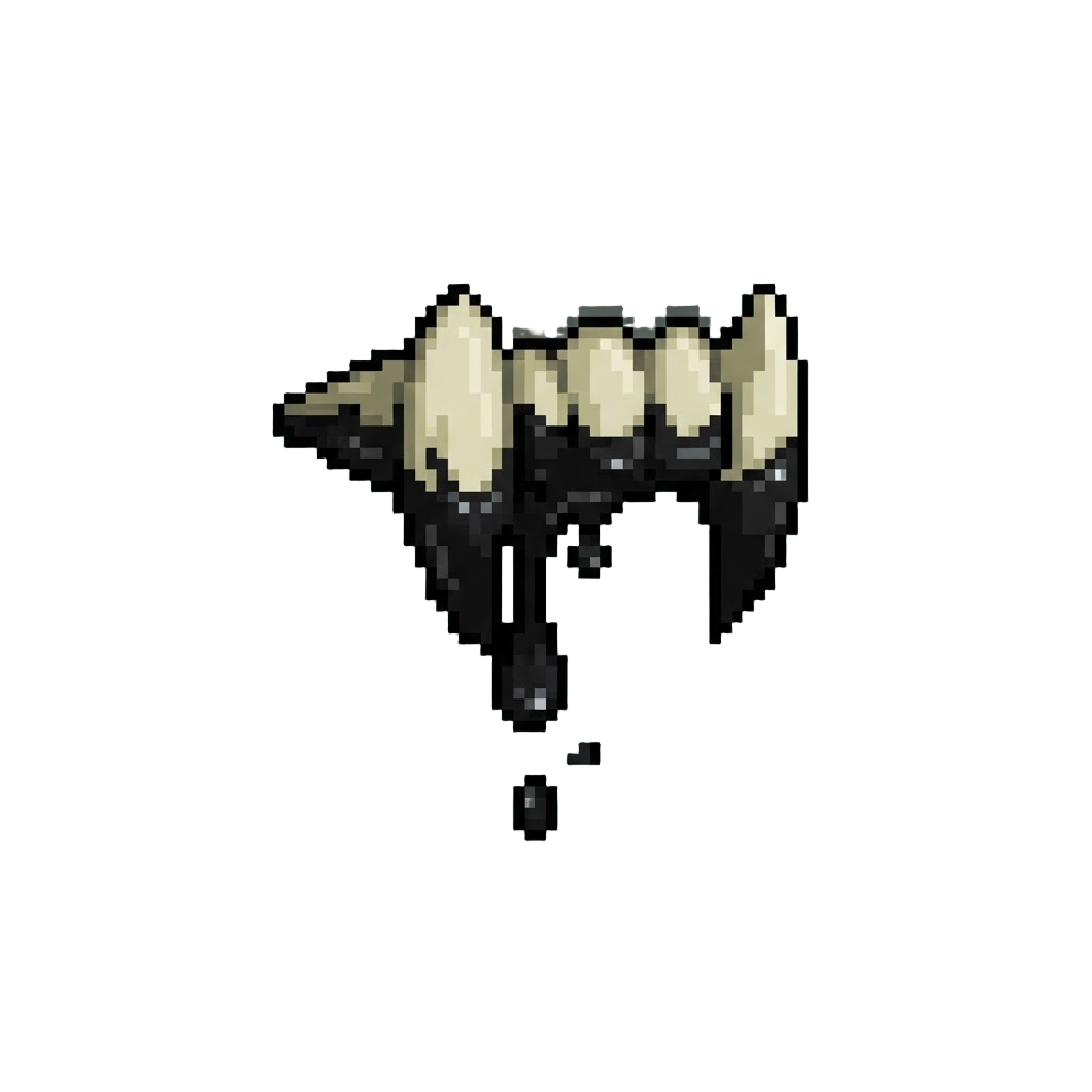 Spooky Black Venom Dripping From Venomous Fangs