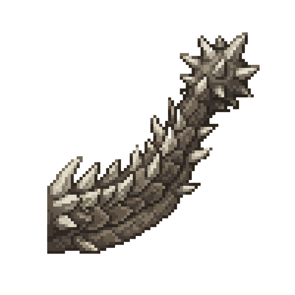 A Massive Towering Tail Covered in Jagged Bone Spikes