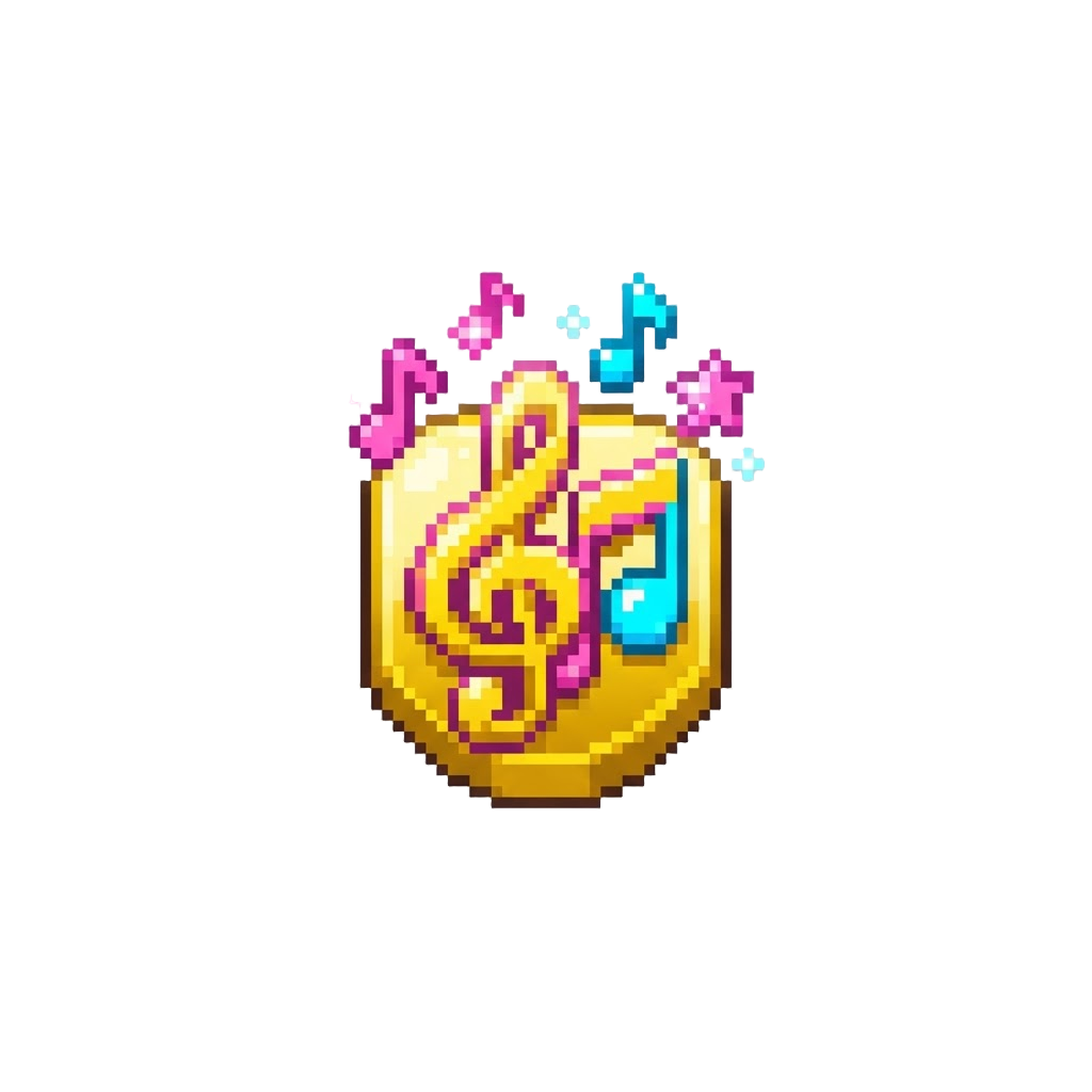 A Catchy Pop Melody with Floating Musical Note Particles