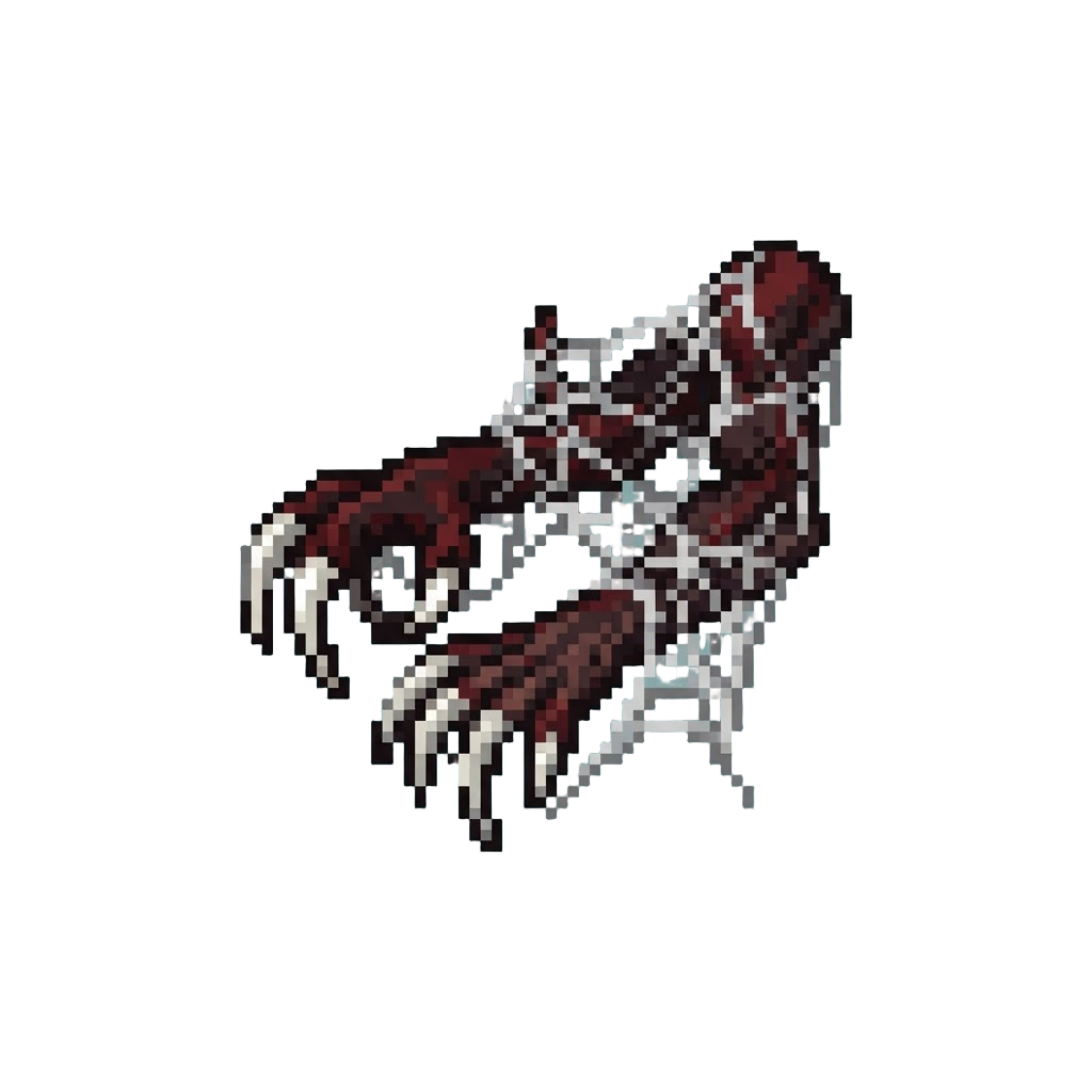 Sticky Web-draped Arms with Razor-sharp Claws