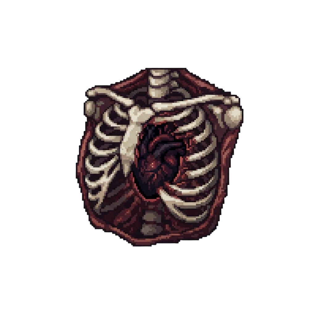 A Gaping Chest Cavity with a Pulsating Shadowy Heart
