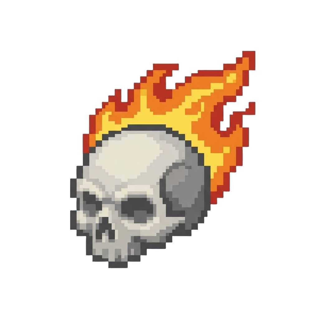 A Flaming Skull Head Top