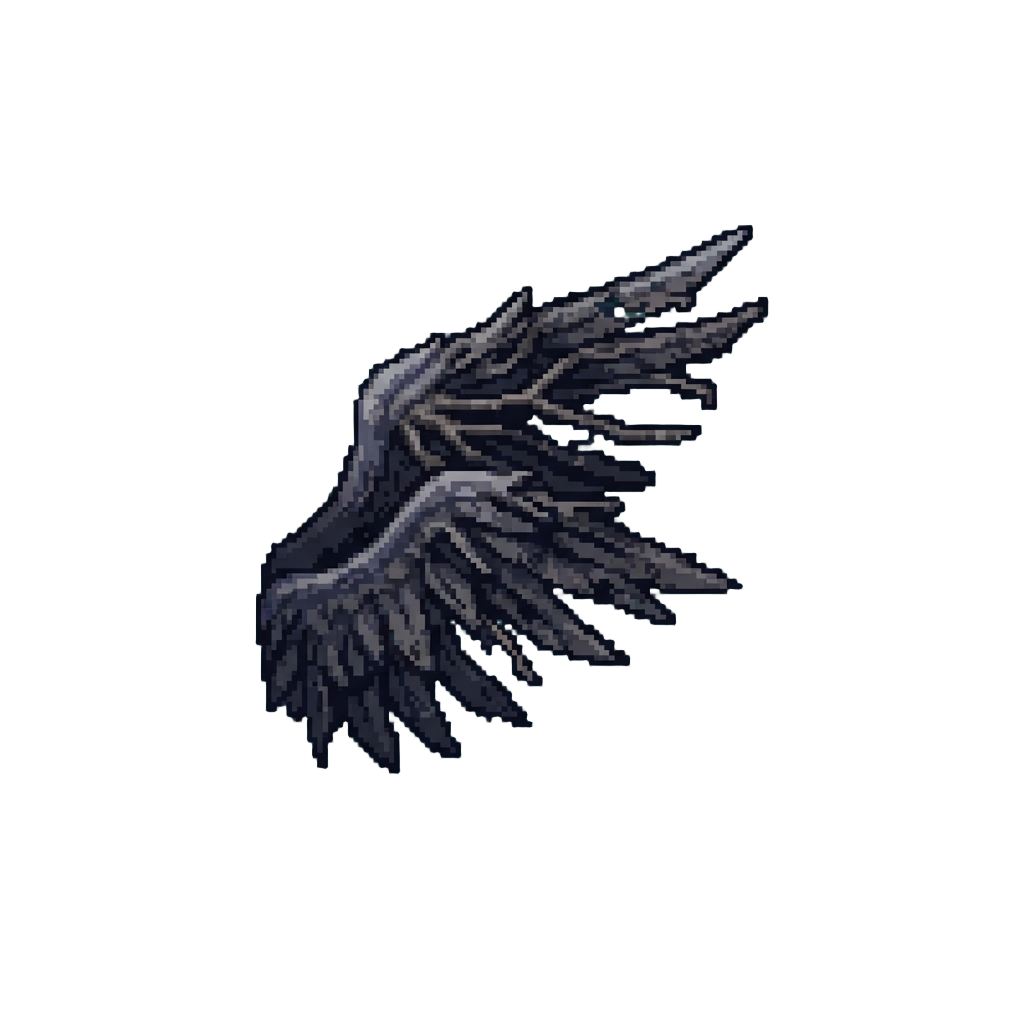 Decayed Feathered Raven Wings