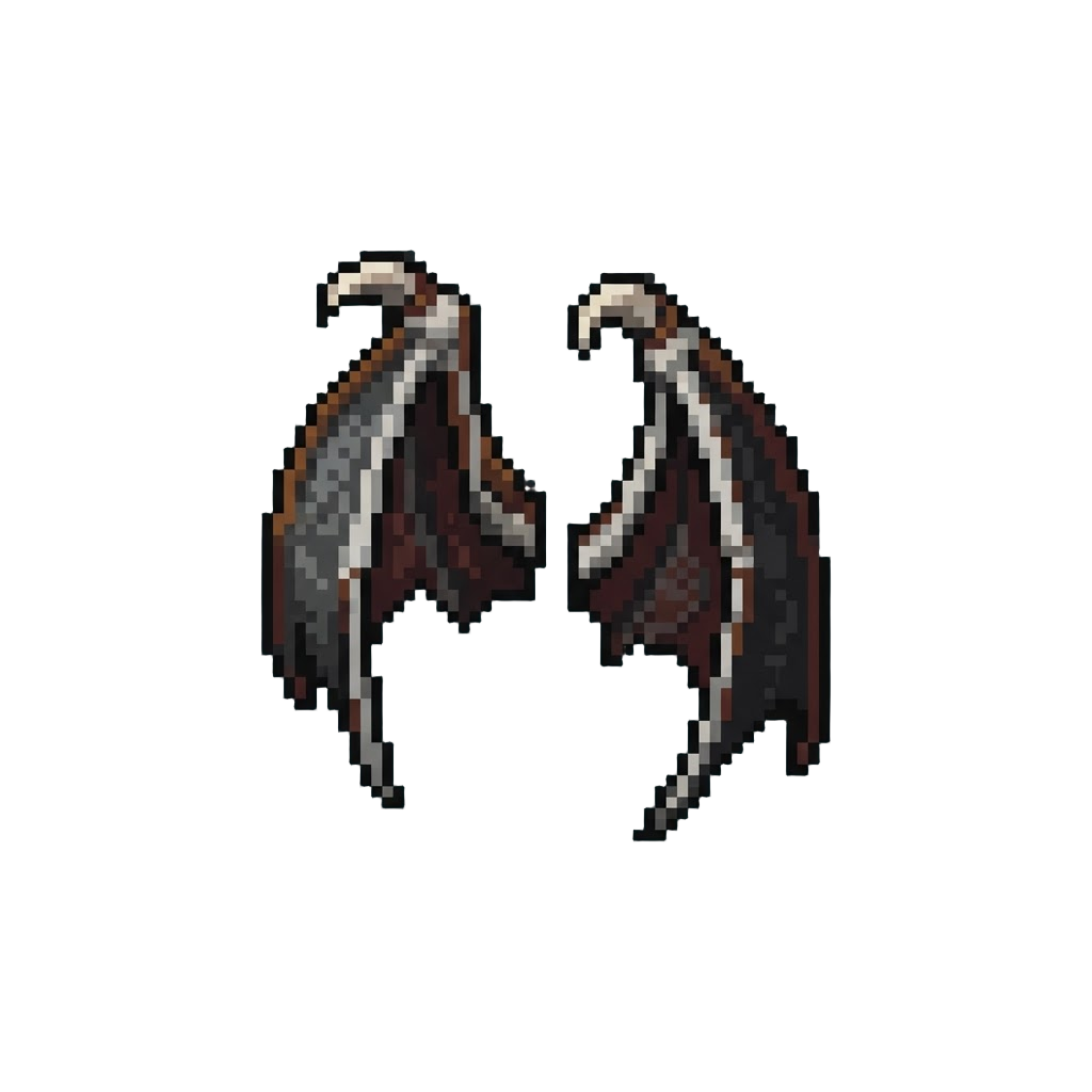 Massive Bat-like Demonic Wings with Jagged Claws