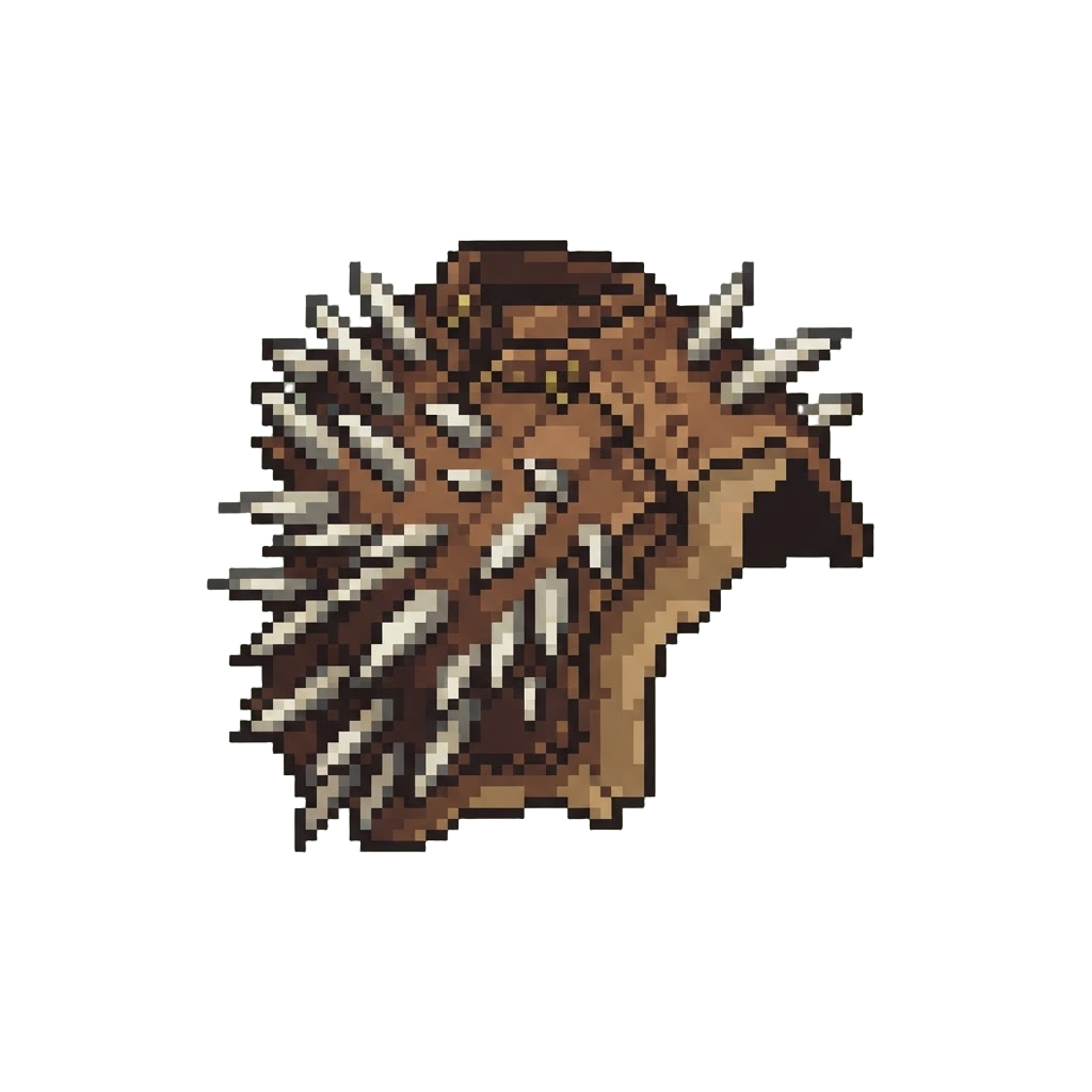 Spiked Quill Pelt Across the Back and Shoulders