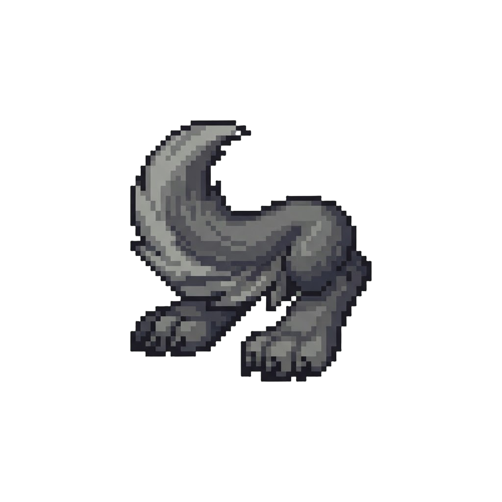 A Thick Muscular Wolf Tail and Heavy Paws