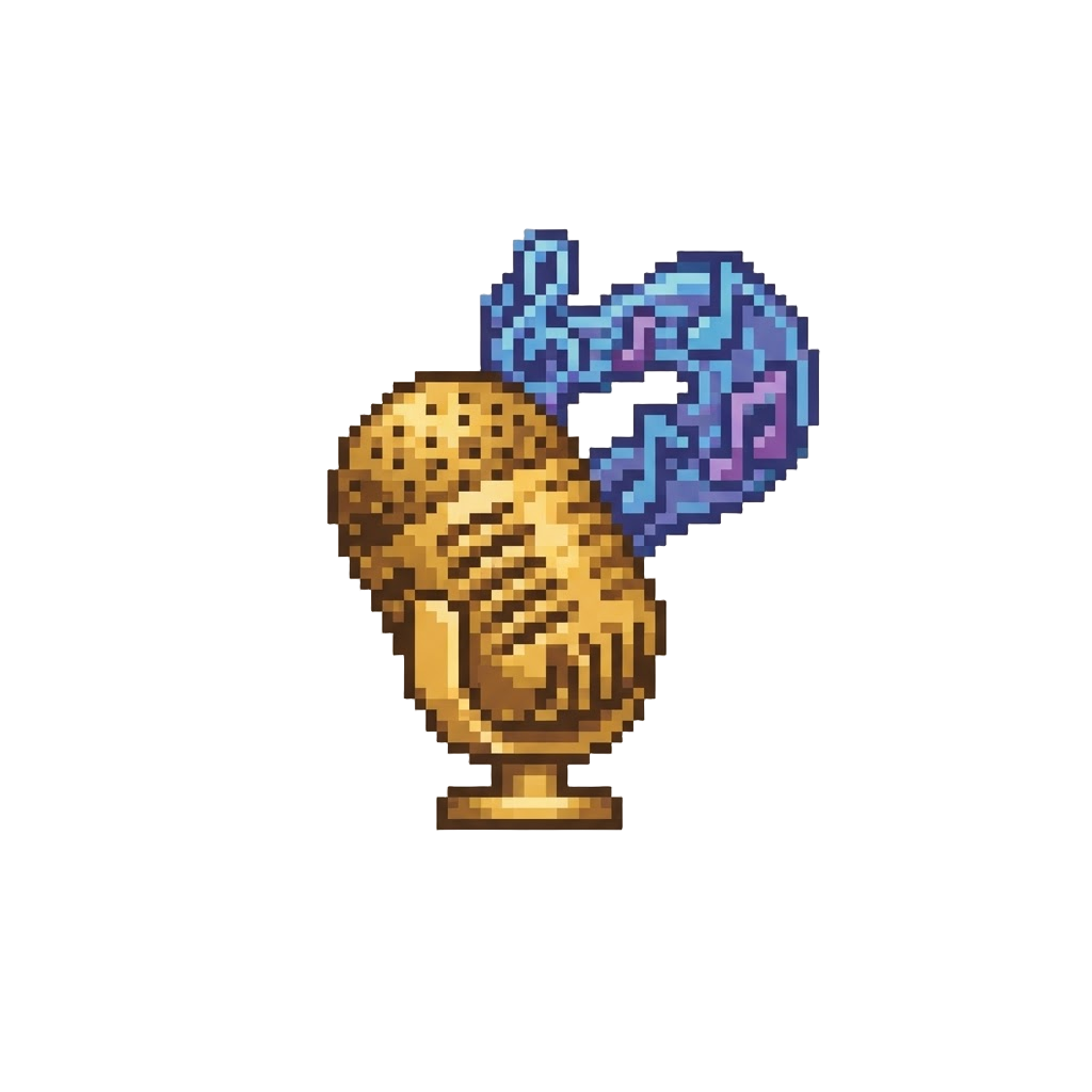 A Smooth Soulful Jazz Melody Into a Golden Vintage Microphone