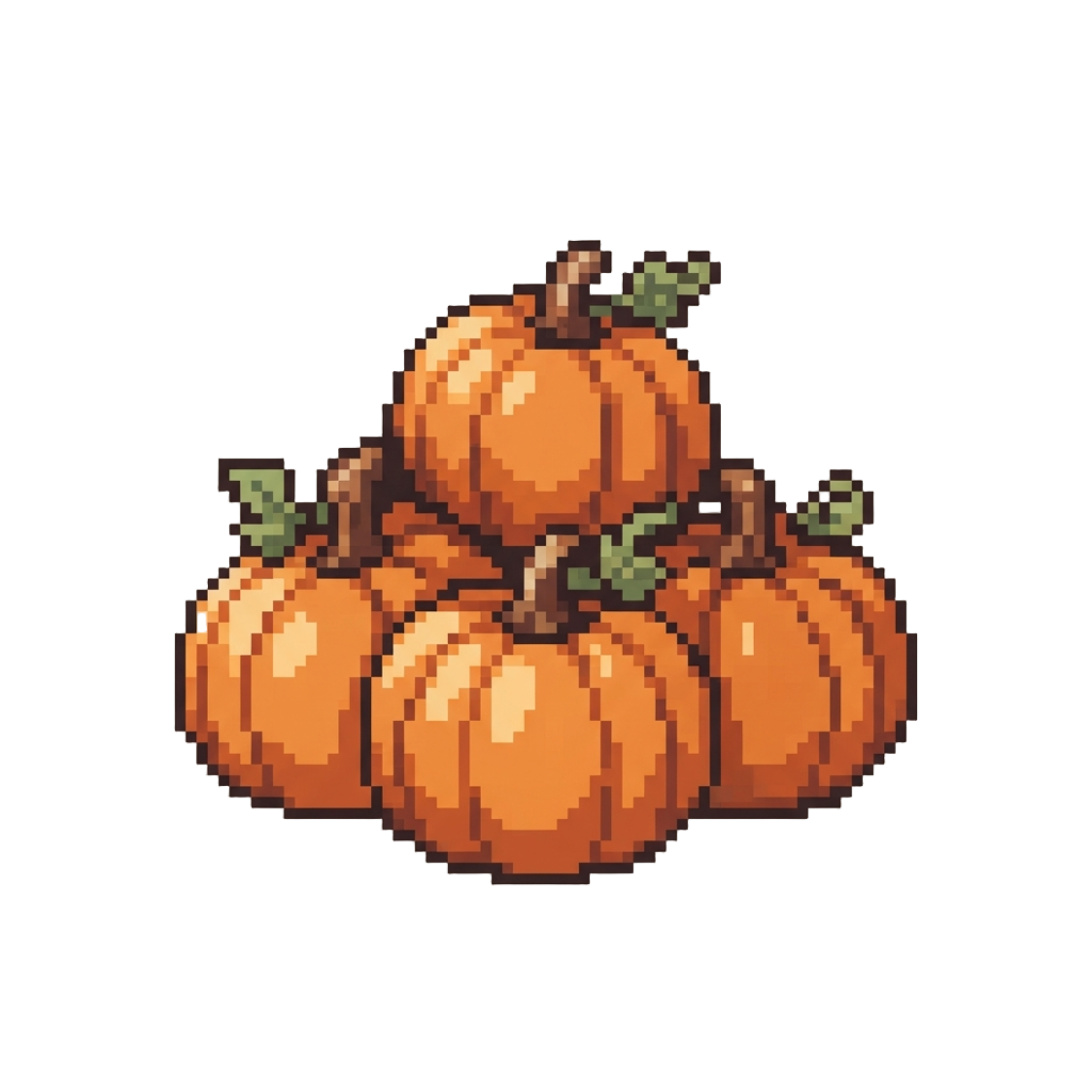 A Pile of Oversized Autumn Pumpkins