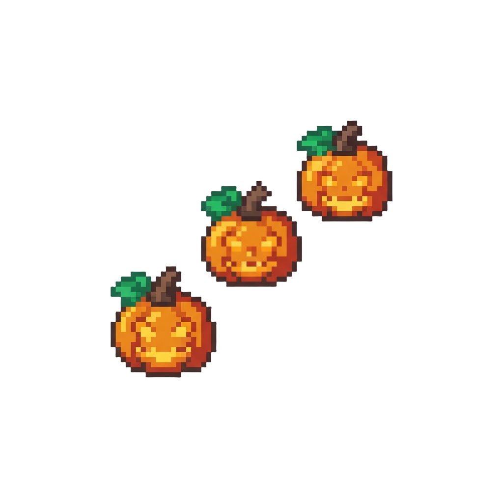 A Bouncing Line of Cute Little Jack-o'-lanterns