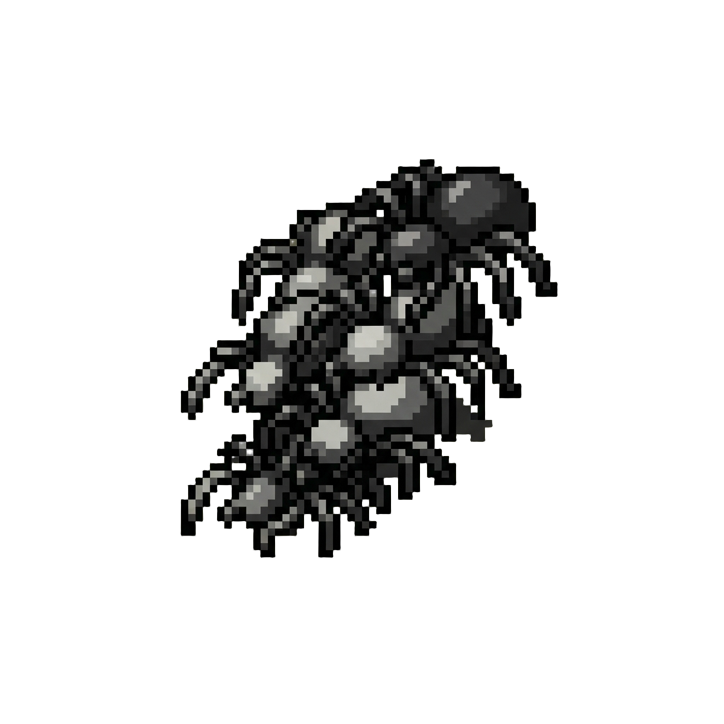 A Sudden Cascade of Soft Rubber Spiders