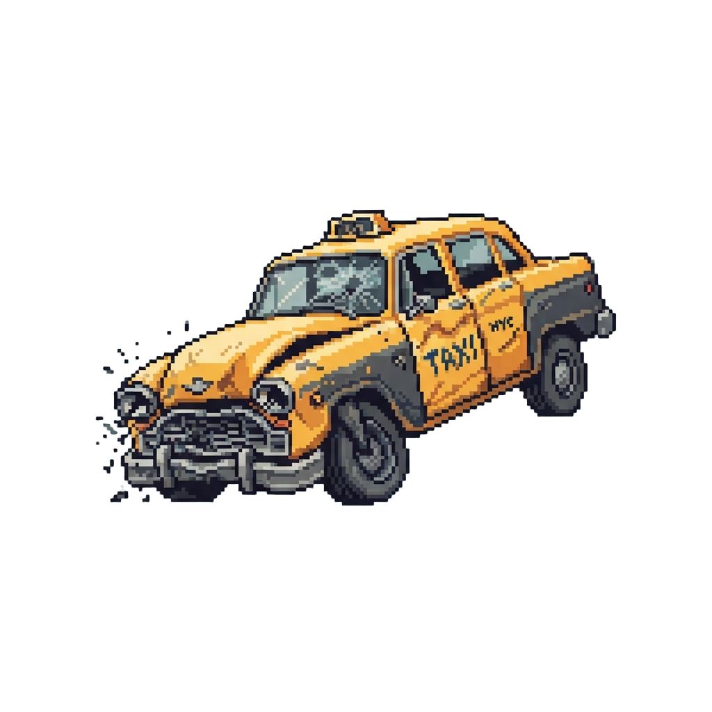 Sidestepping a Crashing Abandoned Taxi