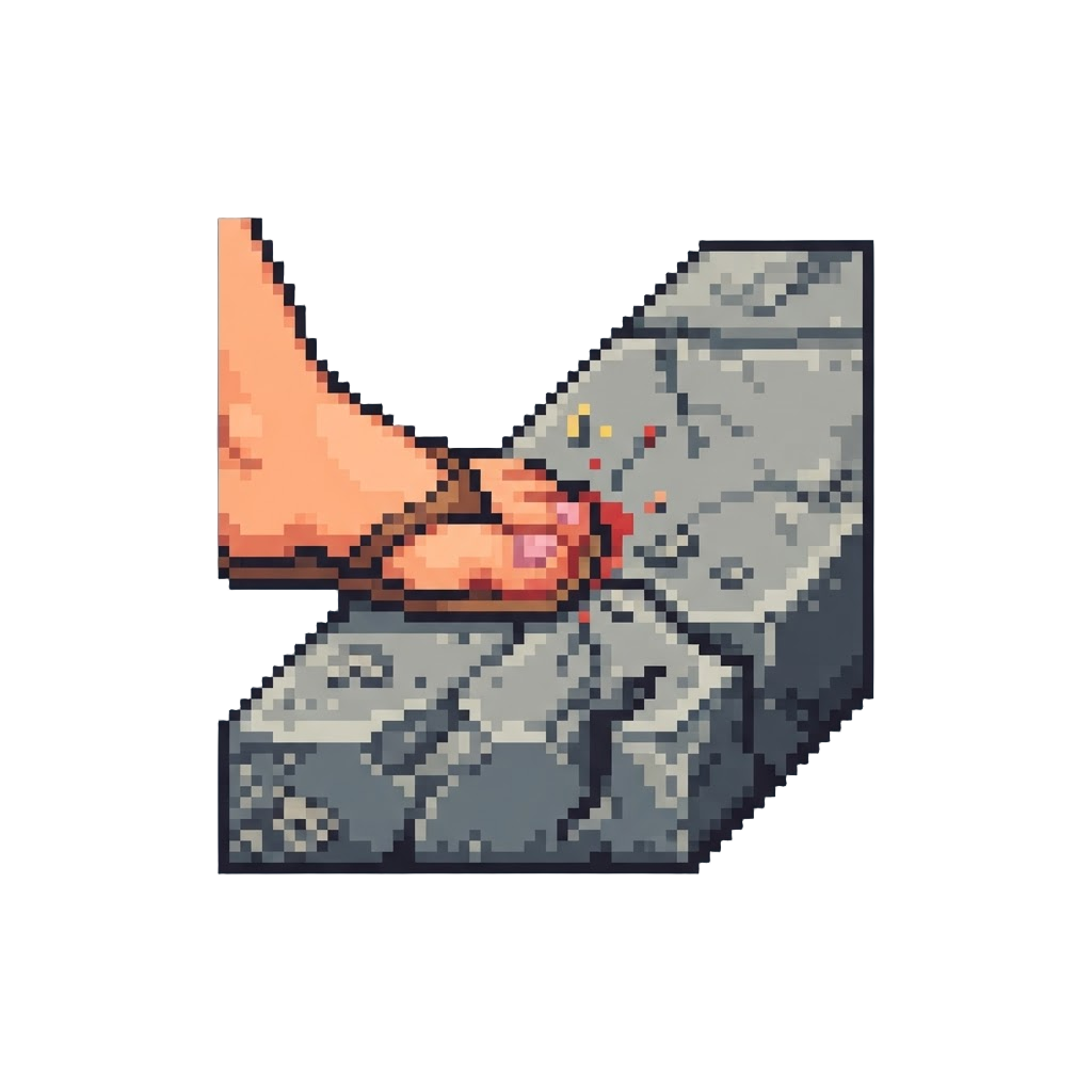 Stubbing a Toe on a Broken Sidewalk Tile