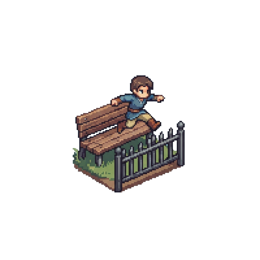 Jumping Off a Park Bench to Clear a Barrier