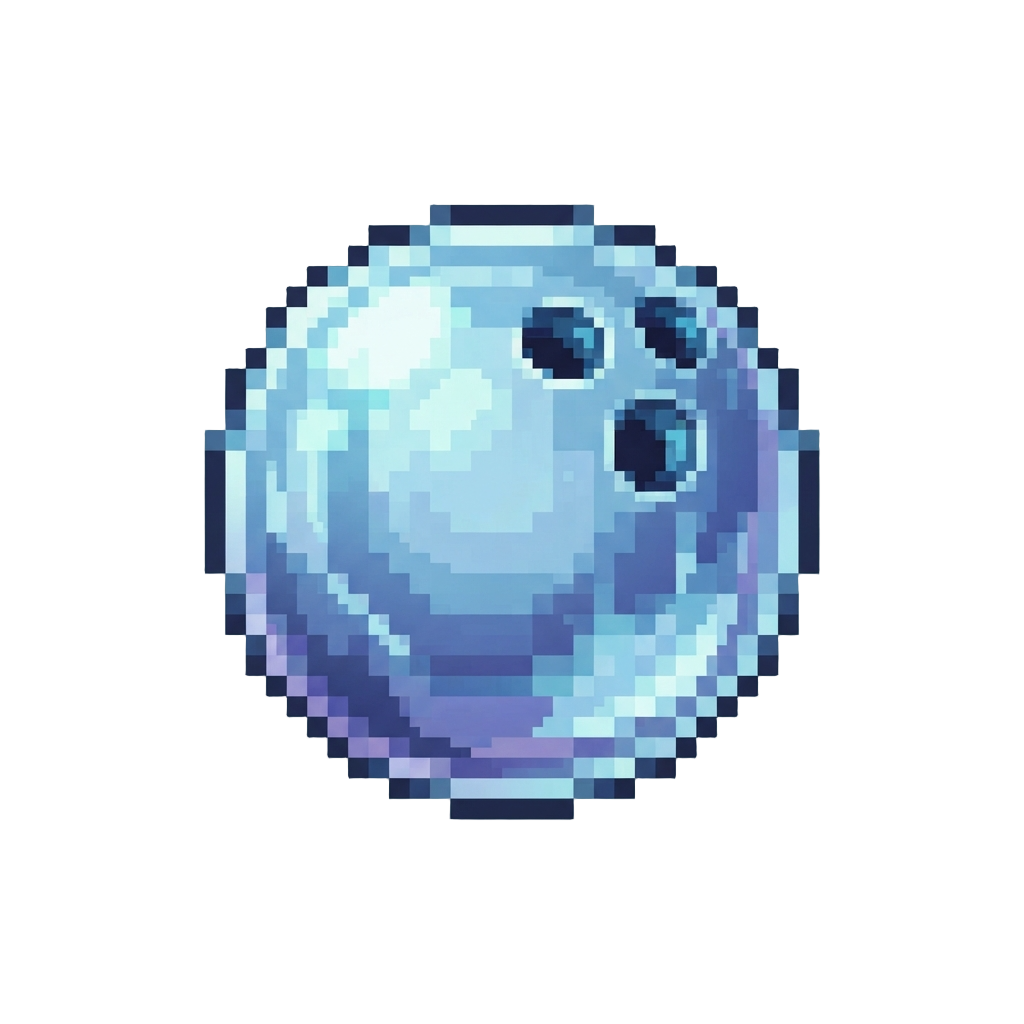 A Glowing Translucent Crystal Bowling Ball