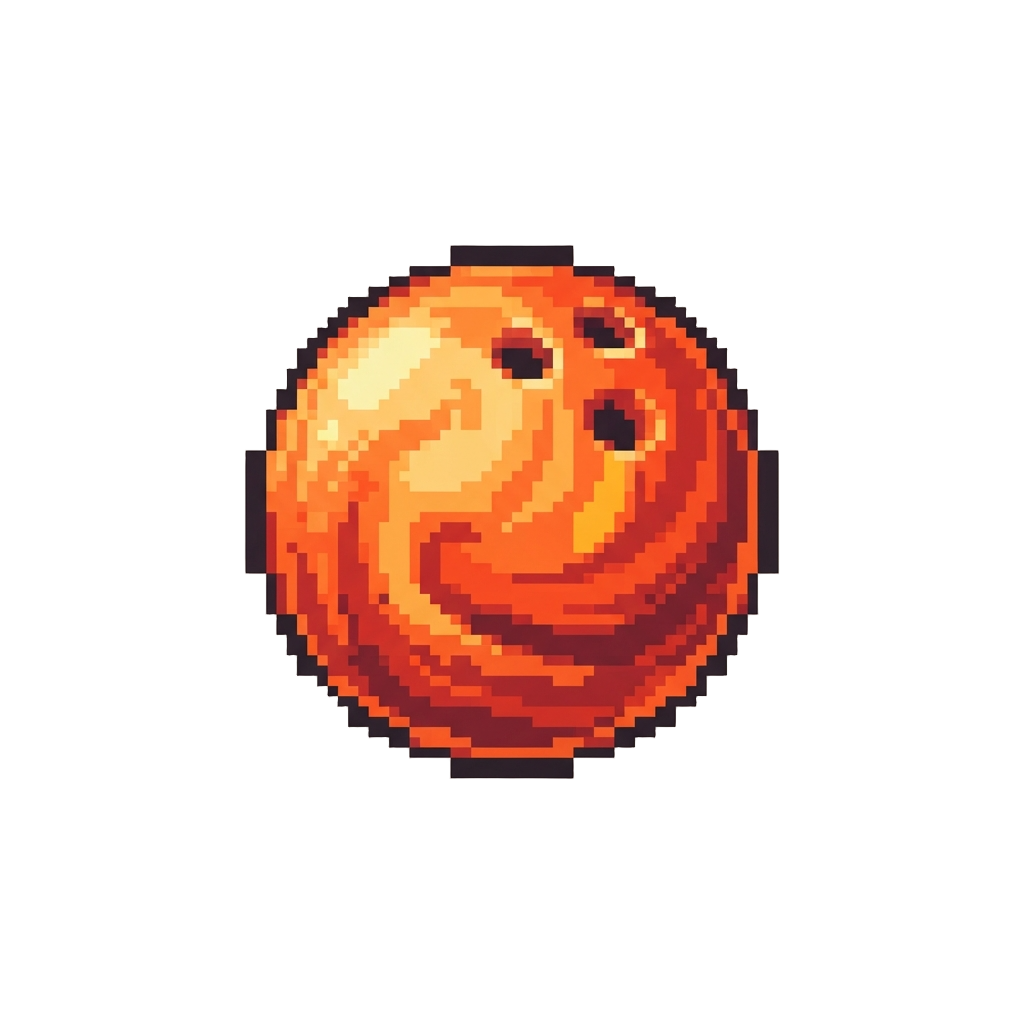 A Fiery Orange Swirl Bowling Ball