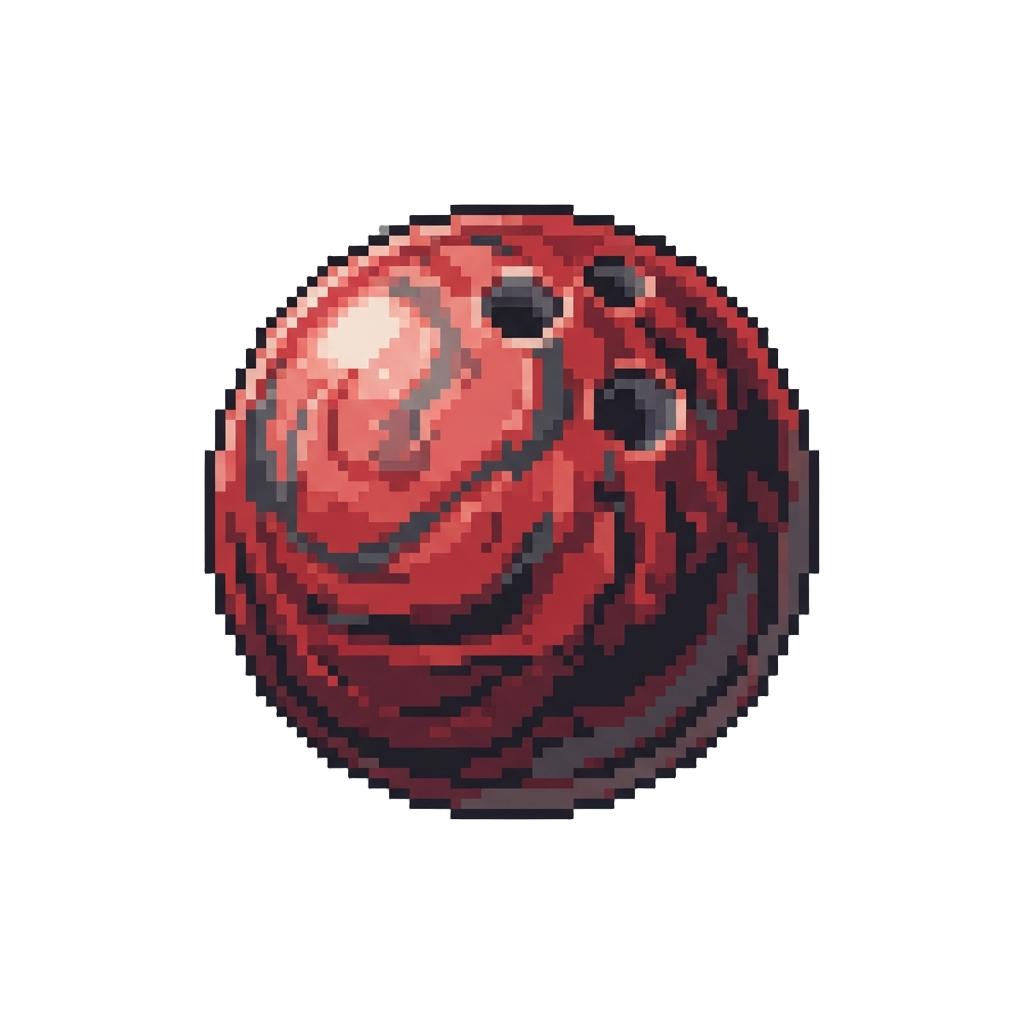 A Classic Marbled Red and Black Bowling Ball