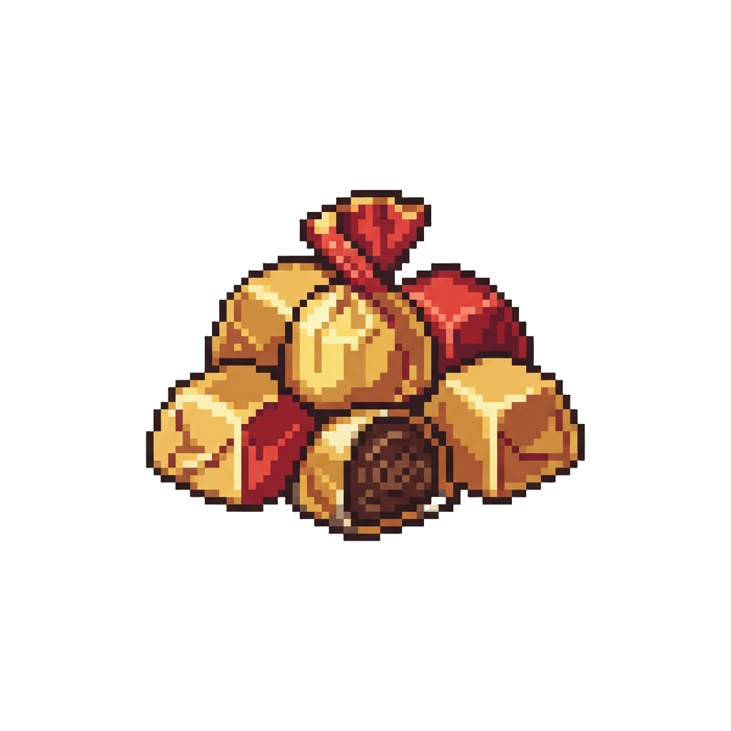 A Pile of Shiny Foil-wrapped Chocolates