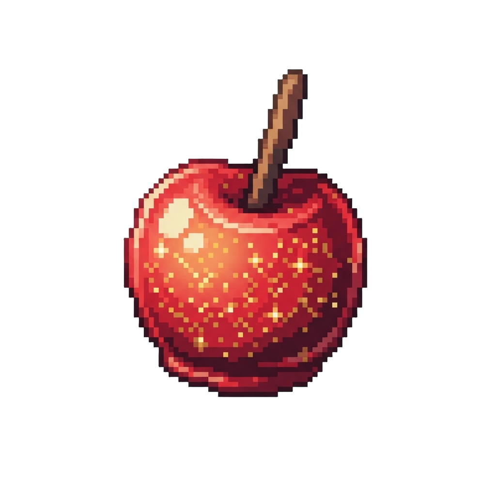 A Huge Glowing Candy Apple with Gold Glitter
