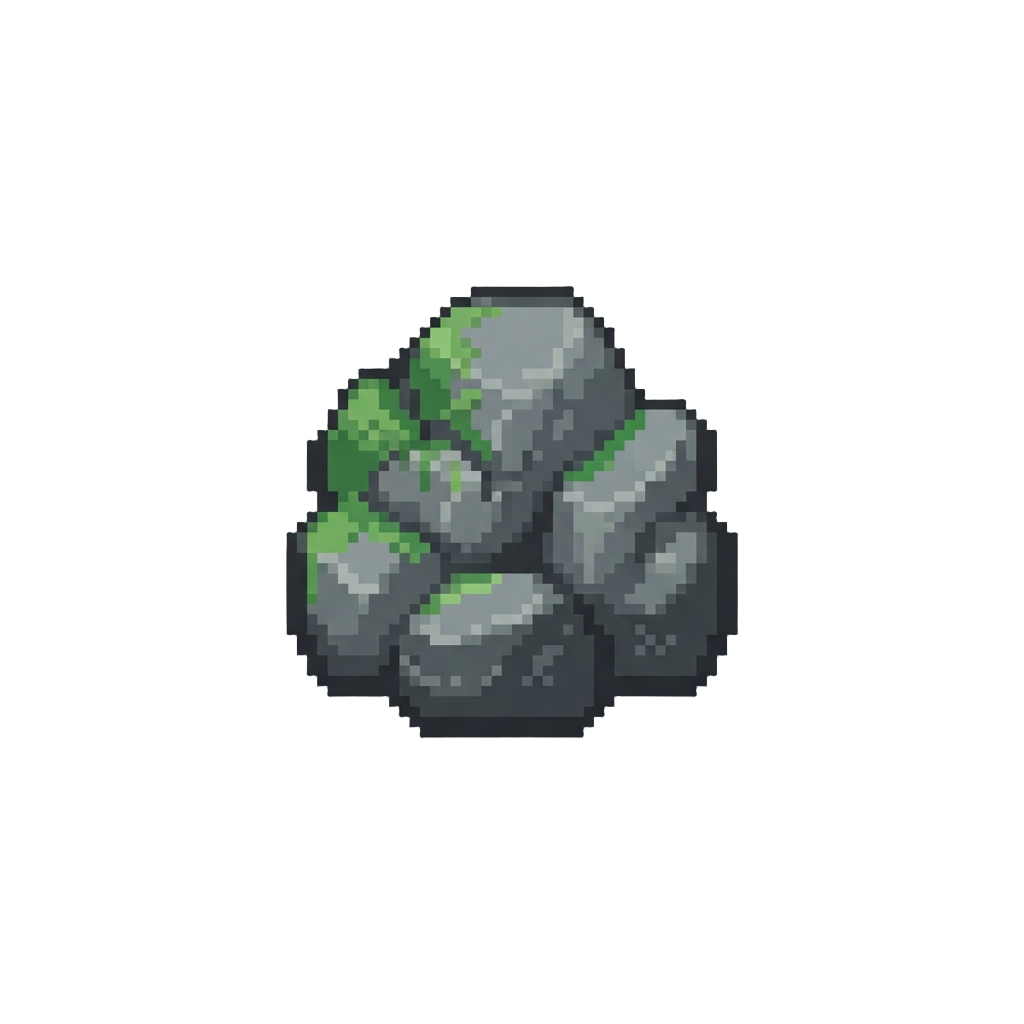 A Knobby Grey Mossy Rock