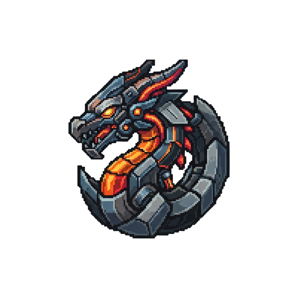 A Fierce Cybernetic Dragon Logo